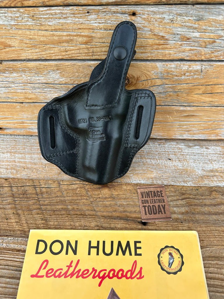 Vintage Don Hume H721 Black Leather OWB Holster for S&W Smith  1076 4576
