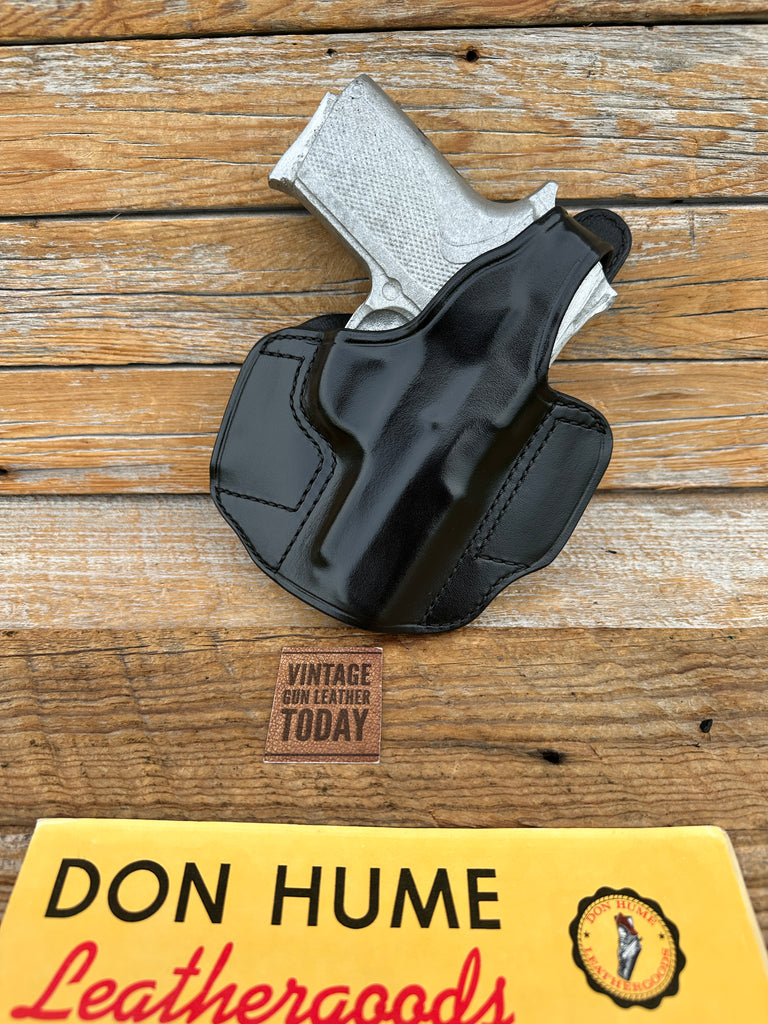 Vintage Don Hume H721 Black Leather OWB Holster for S&W Smith  908 9mm