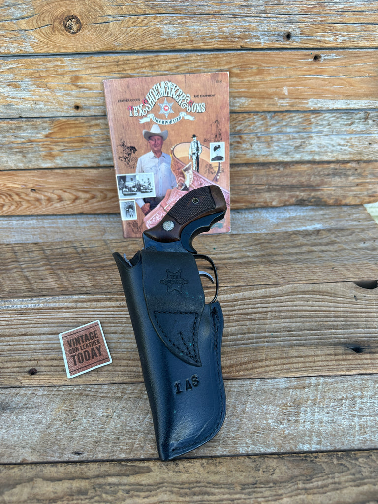 70 80 Vintage Tex Shoemaker Basket Stamped Leather Holster for S&W Chiefs 36 3",