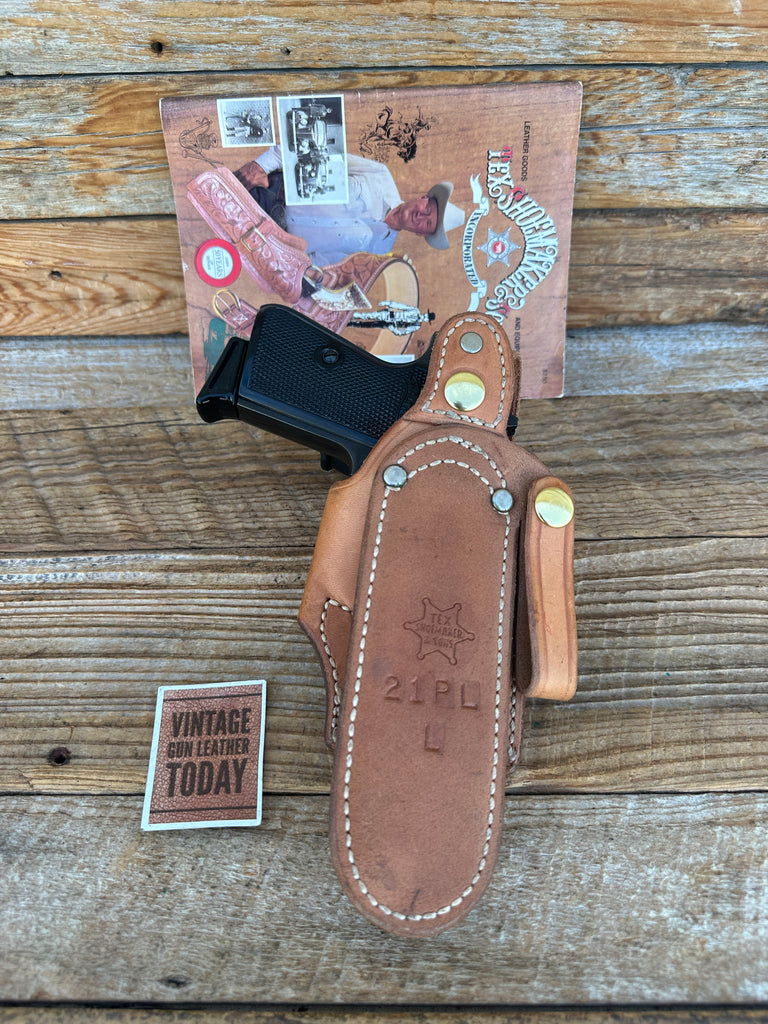 Tex Shoemaker Plain Brown Leather Paddle Holster For Walther PPK PPK/S LEFT