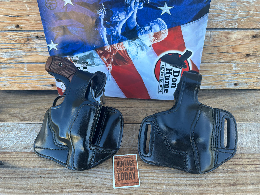 Don Hume Black Leather H726 3-2 Optics Ready Holster For S&W Charter 2" Revolver