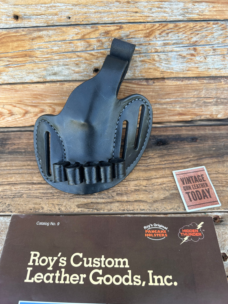 Vintage Roys Plain Black Leather OWB Holster For Charter Arms Bulldog .44 Loops