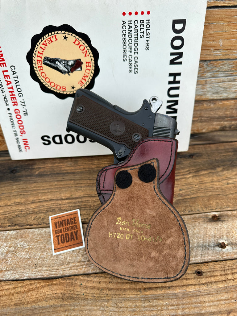 Vintage Don Hume H720 10-4 1/4 Brown Leather Paddle Holster For Colt Commander