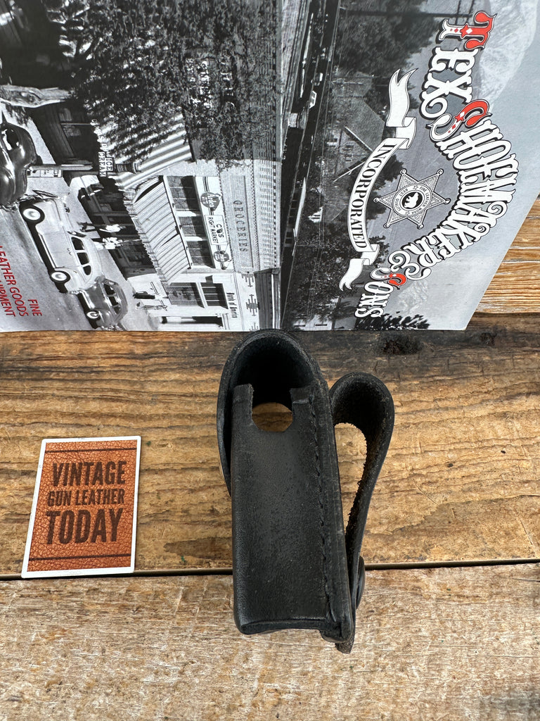 Vintage Tex Shoemaker Black Basket Leather Multi Use Case 1005