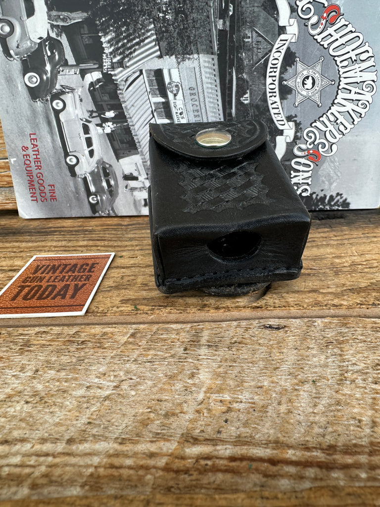 Vintage Tex Shoemaker Black Basket Leather Multi Use Case 1005