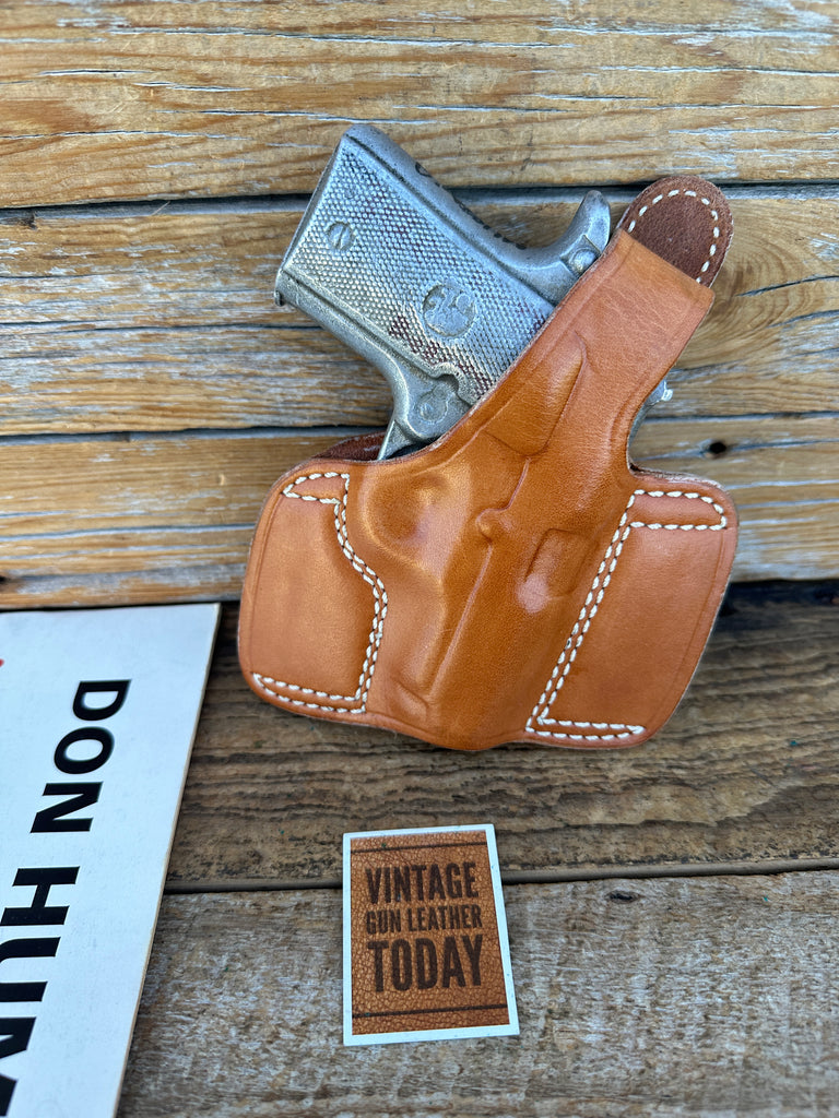 Vintage Don Hume Brown Leather H721 OWB Holster For Colt Mustang .380 Right