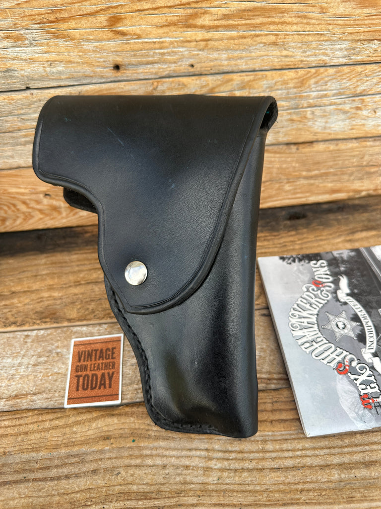 Vintage Tex Shoemaker Black Leather 68F Flap OWB Holster For Sig P226 P220