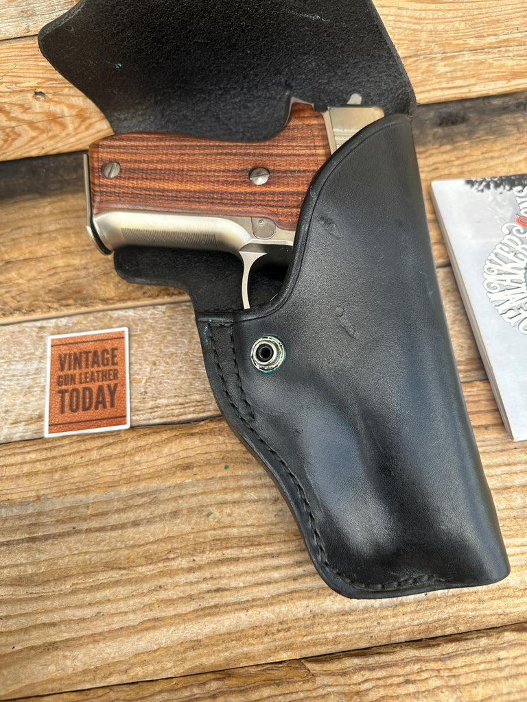 Vintage Tex Shoemaker Black Leather 68F Flap OWB Holster For Sig P226 P220