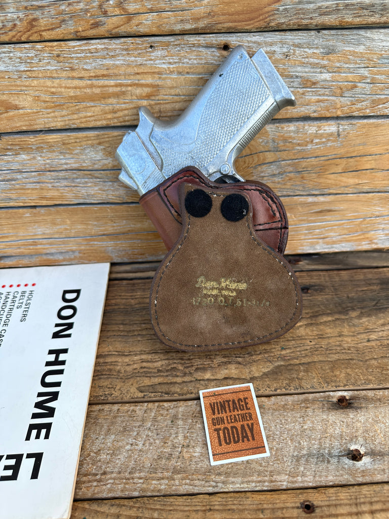 Vintage Don Hume H720 OT 51 3 1/2" Brown Leather Paddle Holster For S&W 4053