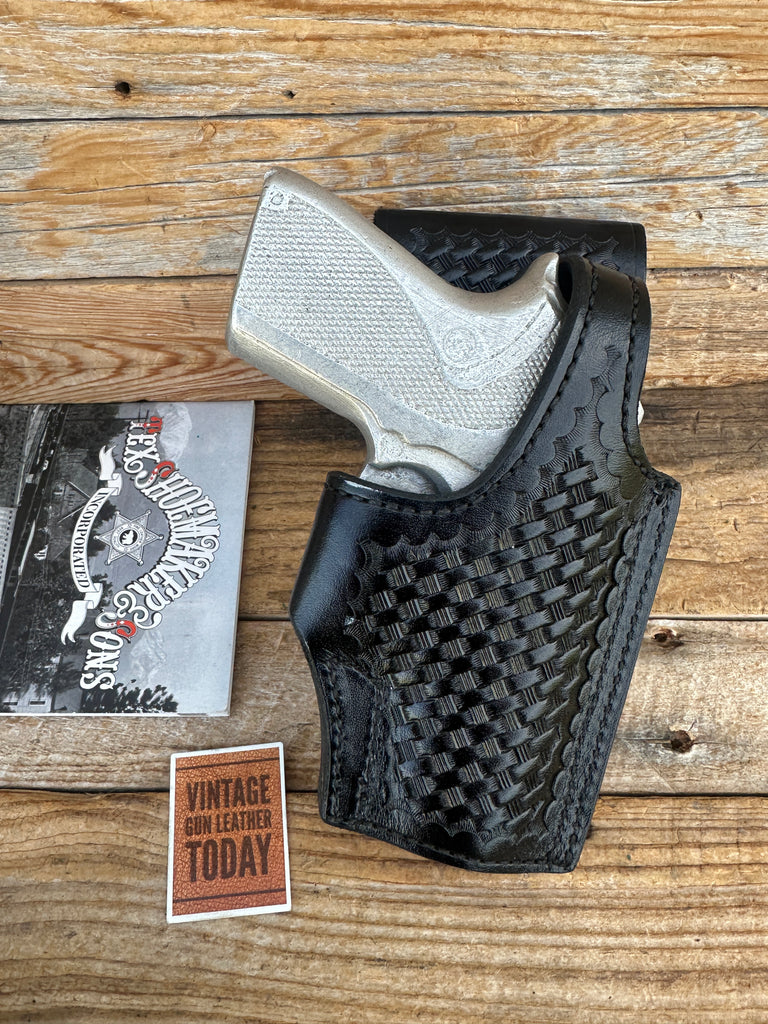 Vintage Tex Shoemaker N23H Black Leather Lined Hanger Holster For S&W 6904 6906