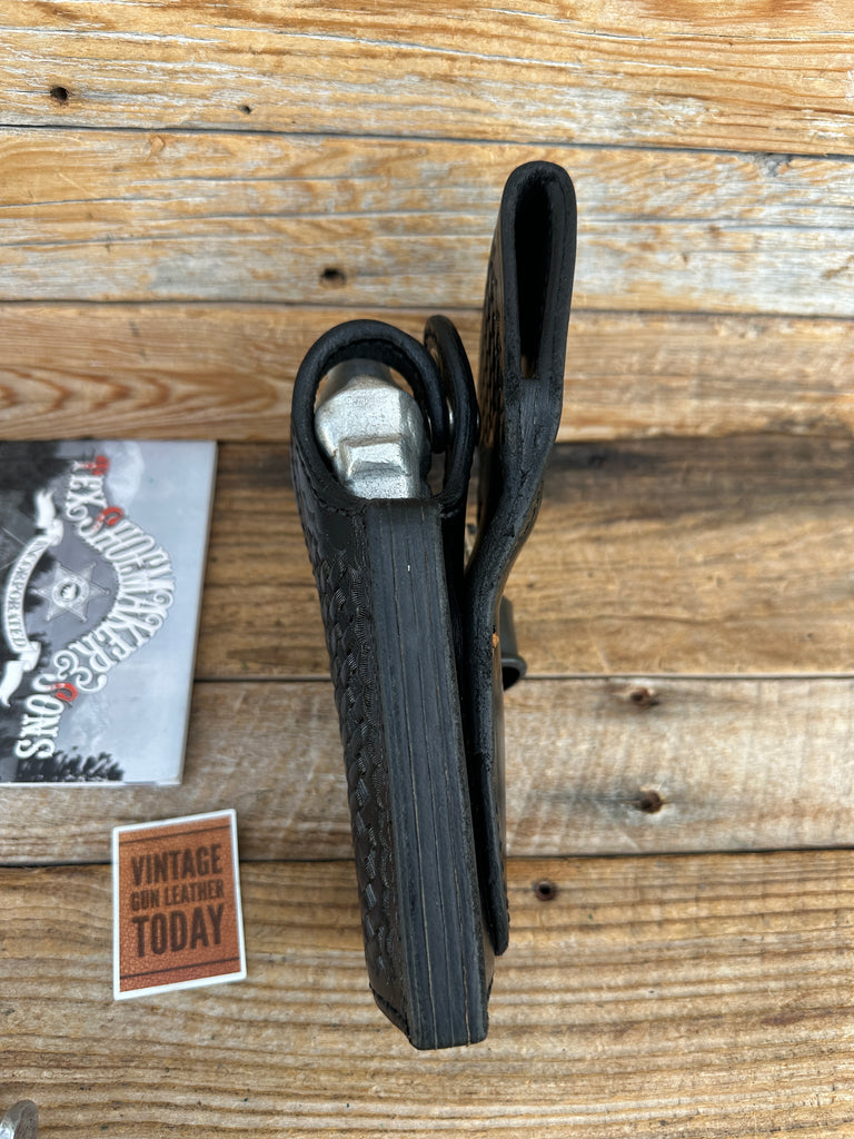 Vintage Tex Shoemaker N23H Black Leather Lined Hanger Holster For S&W 6904 6906