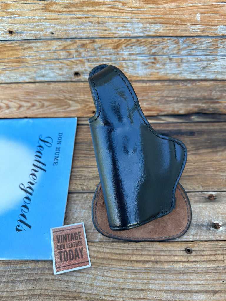 Vintage Don Hume H720 Black Leather Paddle Holster For Taurus PT 111 9mm