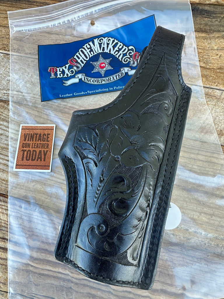 Vintage Tex Shoemaker Floral Carved Black  Leather Lined Holster For GLOCK 20 21