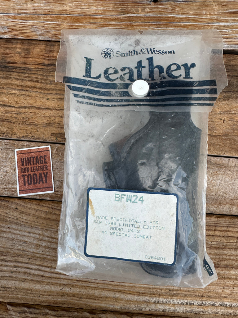 Vintage Smith Wesson BFW 24 Black Leather Lined Holster for S&W 24-3 .44 Special