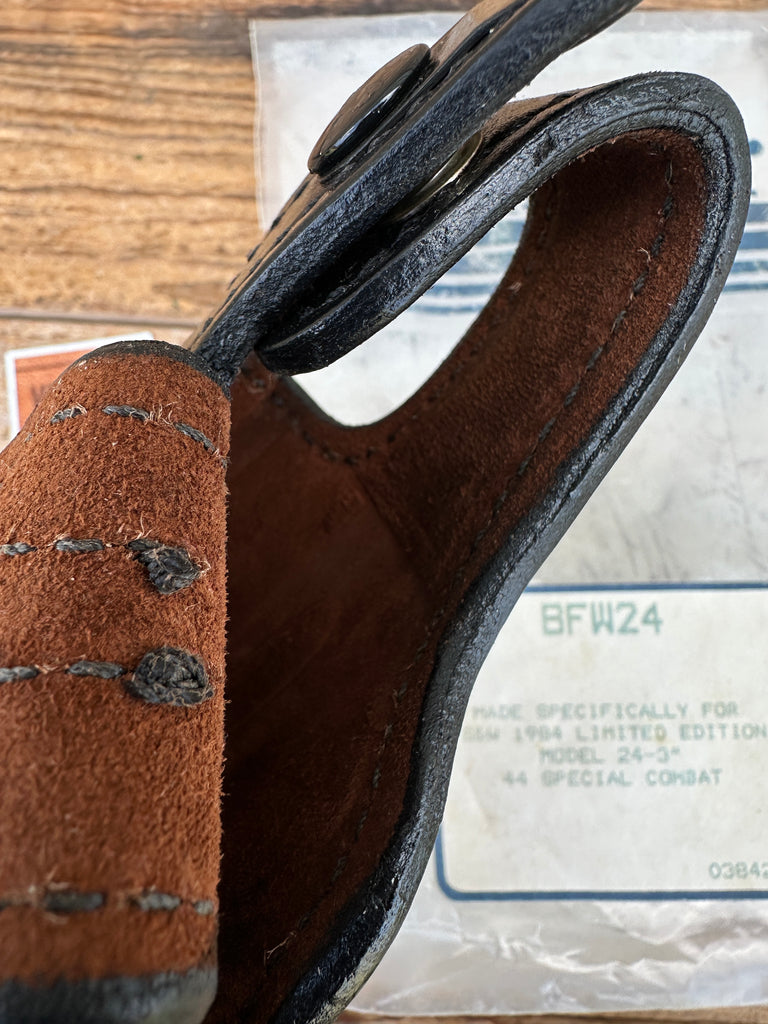 Vintage Smith Wesson BFW 24 Black Leather Lined Holster for S&W 24-3 .44 Special