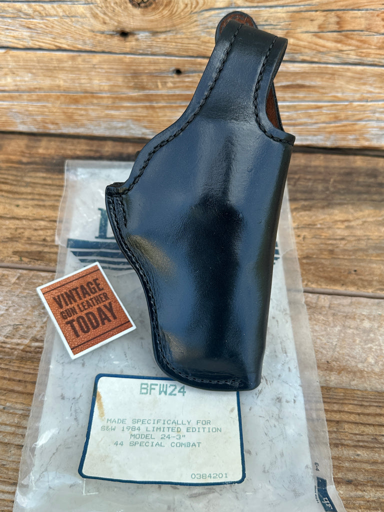 Vintage Smith Wesson BFW 24 Black Leather Lined Holster for S&W 24-3 .44 Special