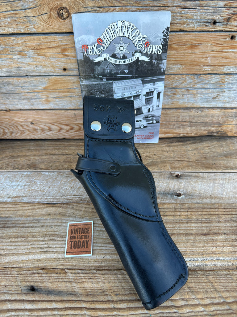 Tex Shoemaker 50 Black Leather Border Patrol Holster For 5" S&W K Frame Right