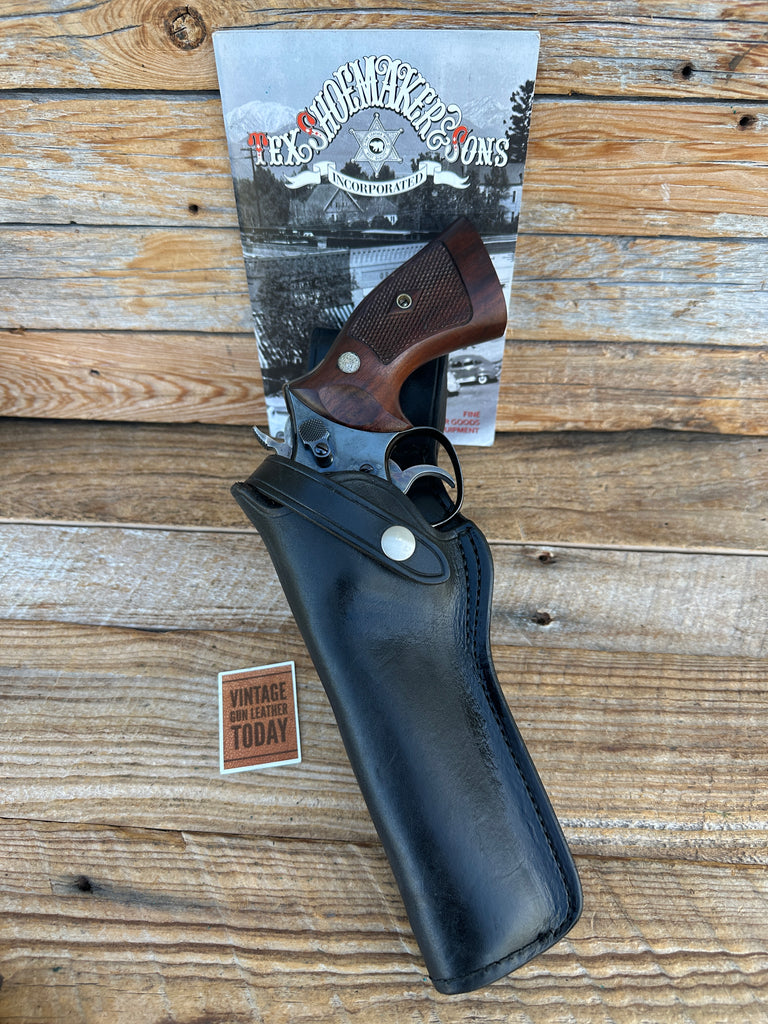 Tex Shoemaker 50A Black Leather Border Patrol Holster For 6" S&W K Frame LEFT