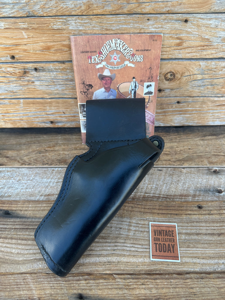 Tex Shoemaker Plain Black Leather 35K Border Holster For S&W 4 L  Colt Revolver