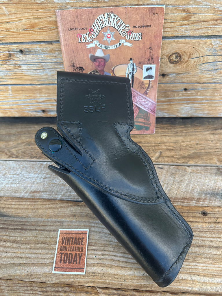 Tex Shoemaker Plain Black Leather 35K Border Holster For S&W 4 L  Colt Revolver
