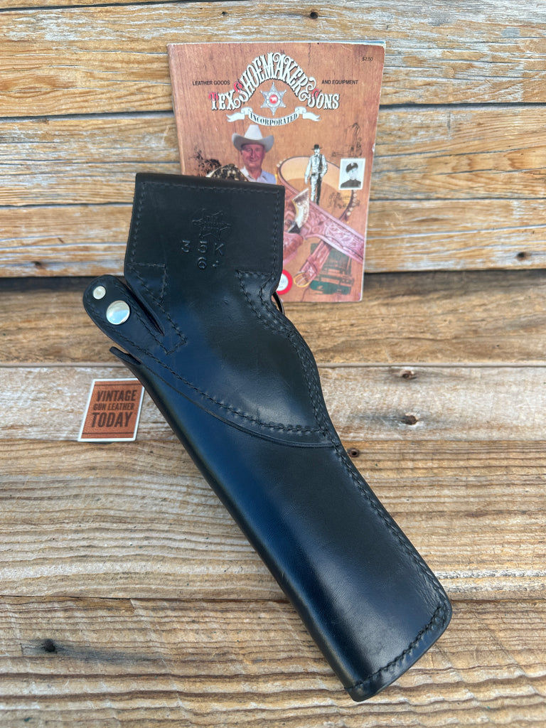 Tex Shoemaker Plain Black Leather 35K Border Holster For 6" K Frame Revolver