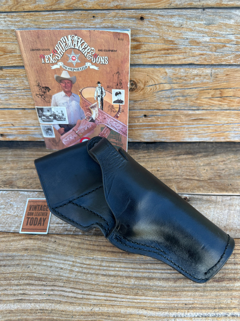 Vintage Tex ShoemakerBlack Leather Cross Draw Holster For S&W K 4" Revolver