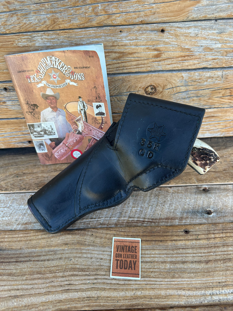 Vintage Tex ShoemakerBlack Leather Cross Draw Holster For S&W K 4" Revolver