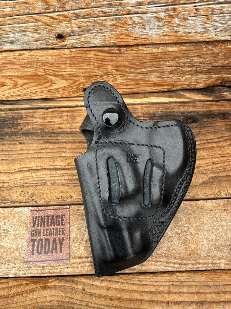 VTG MARKO NY Black Leather IWB OWB Holster For 2" S&W Mod 10 Spurless Revolver