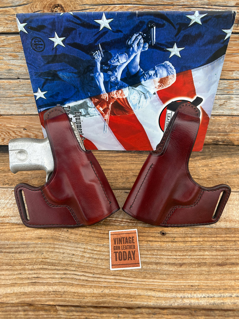 Vintage Don Hume Black / Brown Leather Cross Holster For Smith S&W SIGMA .380 Right