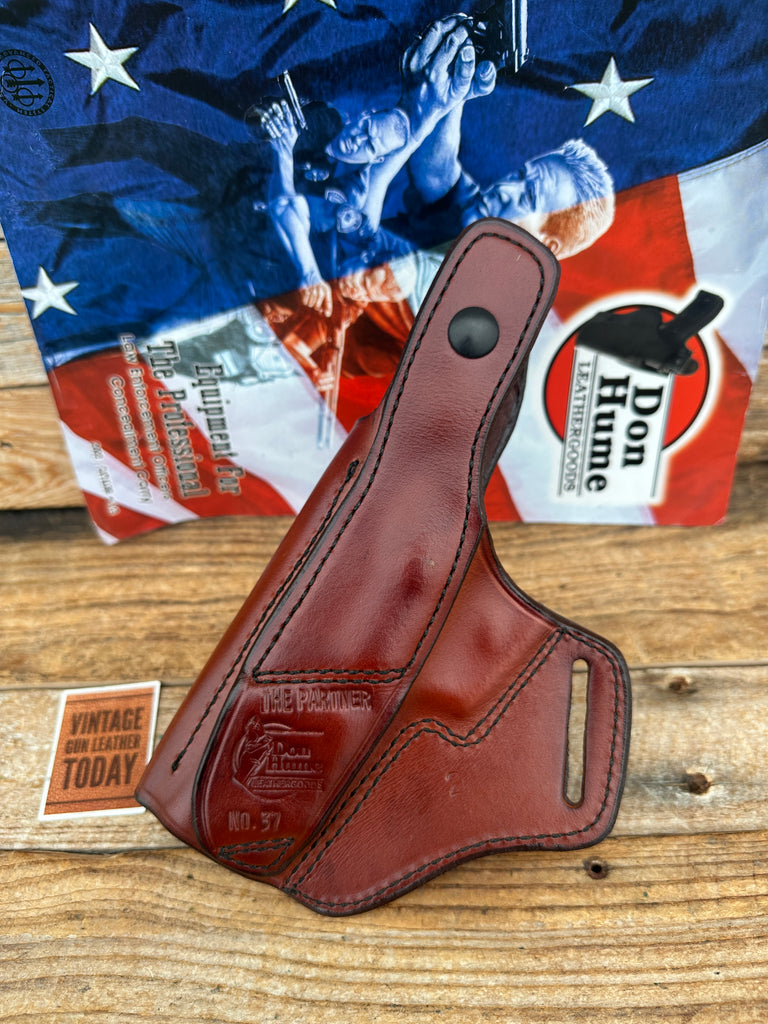 Vintage Don Hume Brown Leather Cross Draw Holster For Ruger P85 P89 P89DC
