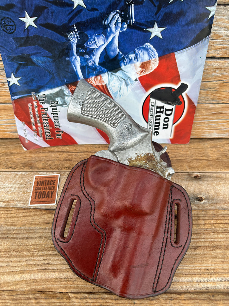 Vintage Don Hume H721 OT Brown Leather Holster for Smith Wesson 3" N Frame 28 29