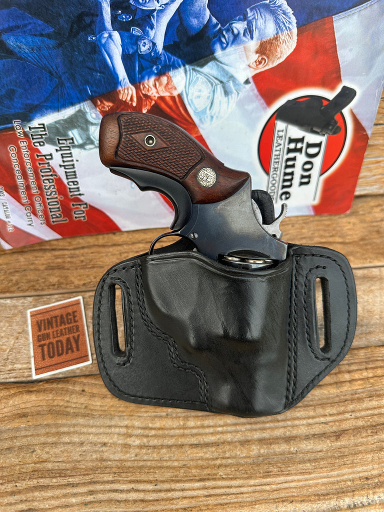 Vintage Don Hume H721 OT Black Leather Holster for Smith Wesson 2" J Frame 36 60