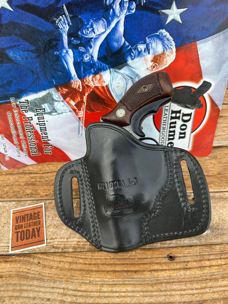 Vintage Don Hume H721 OT Black Leather Holster for Smith Wesson 2" J Frame 36 60