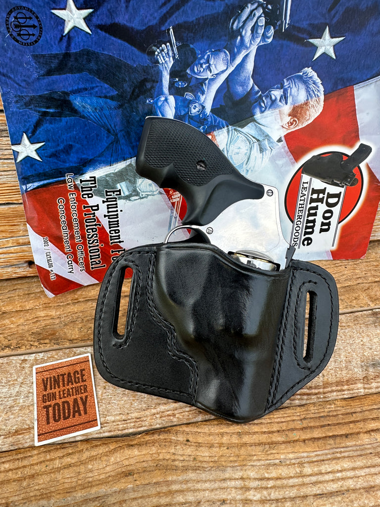 Vintage Don Hume H721 OT Black Leather Holster for Smith Wesson 2" J Frame 36 60