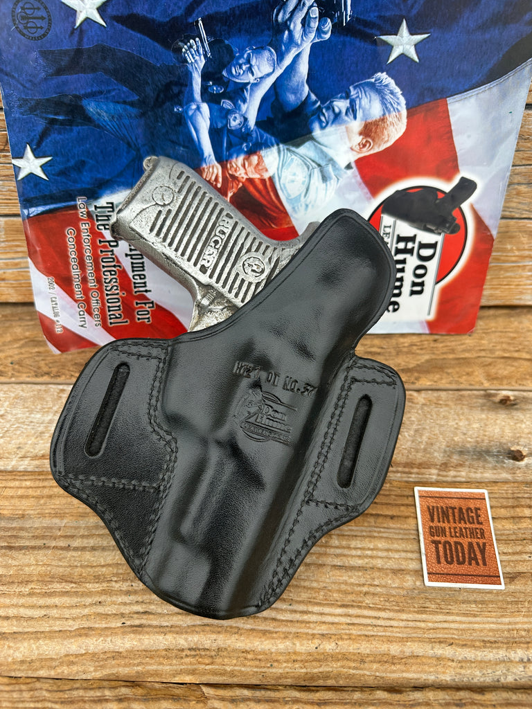 Vintage Don Hume Black Leather H721 OT 37 OWB Holster For RUGER P85 P89 P89DC