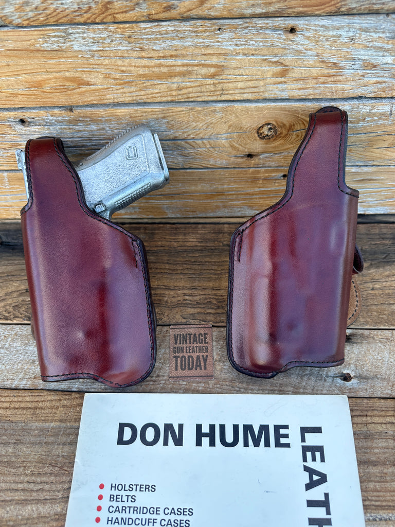 Vintage Don Hume H720 Brown Leather Paddle Holster For GLOCK 17 22 31 M3