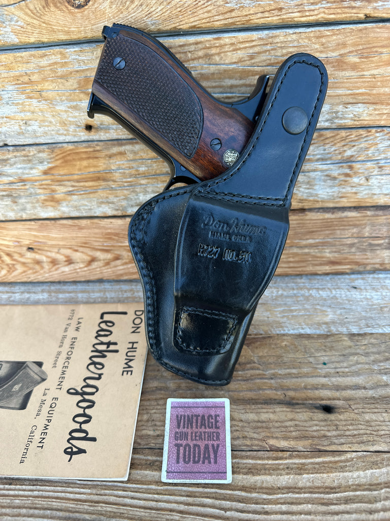 Vintage Don Hume Black OWB Basket Holster For Smith Wesson 39 59 659 5904 Square