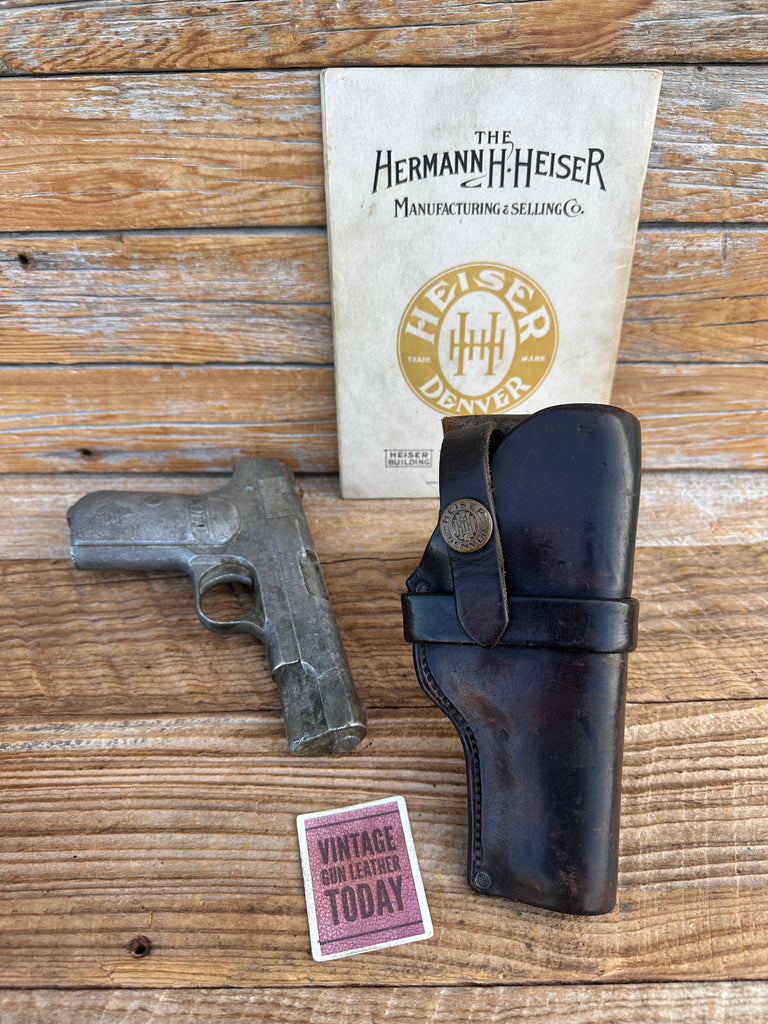 Vintage 1919 1955 Heiser Brown Leather OWB Holster 423 For Colt 1903