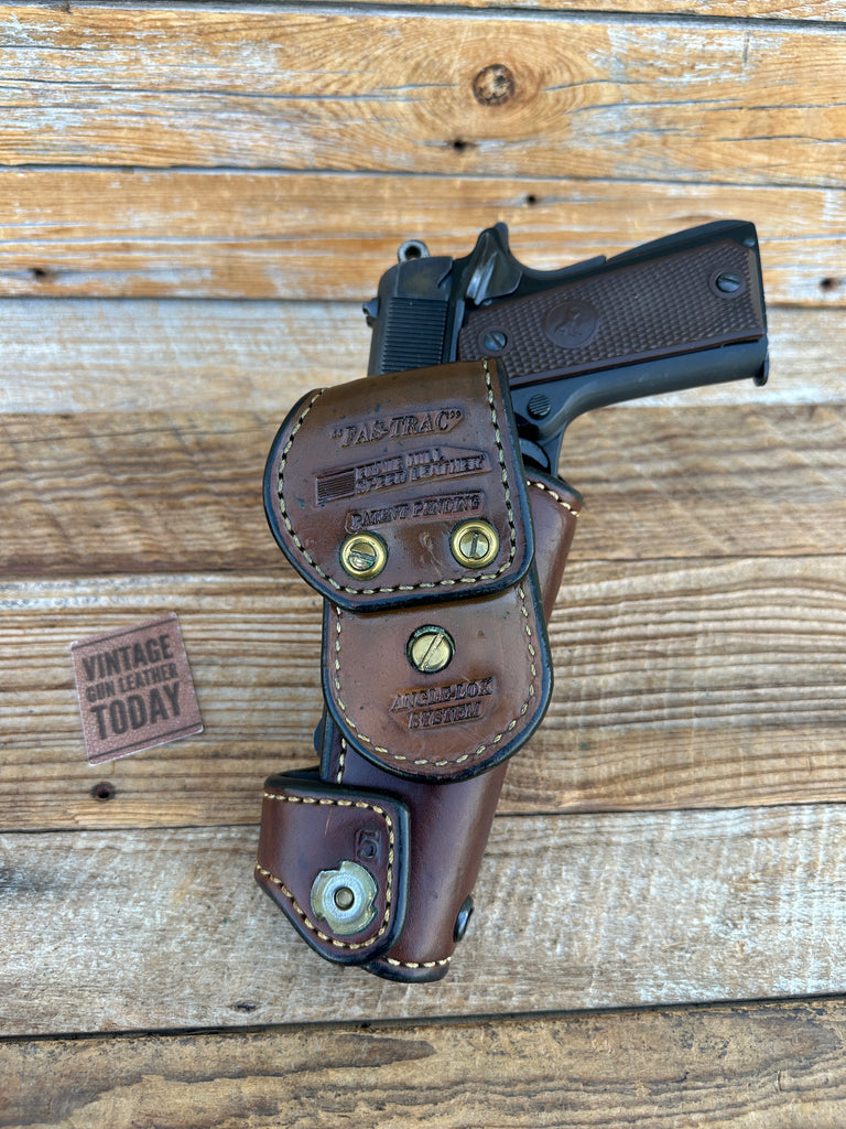 Ernie Hill Speed Brown Leather Competition Holster for Colt 45 191 5" Government