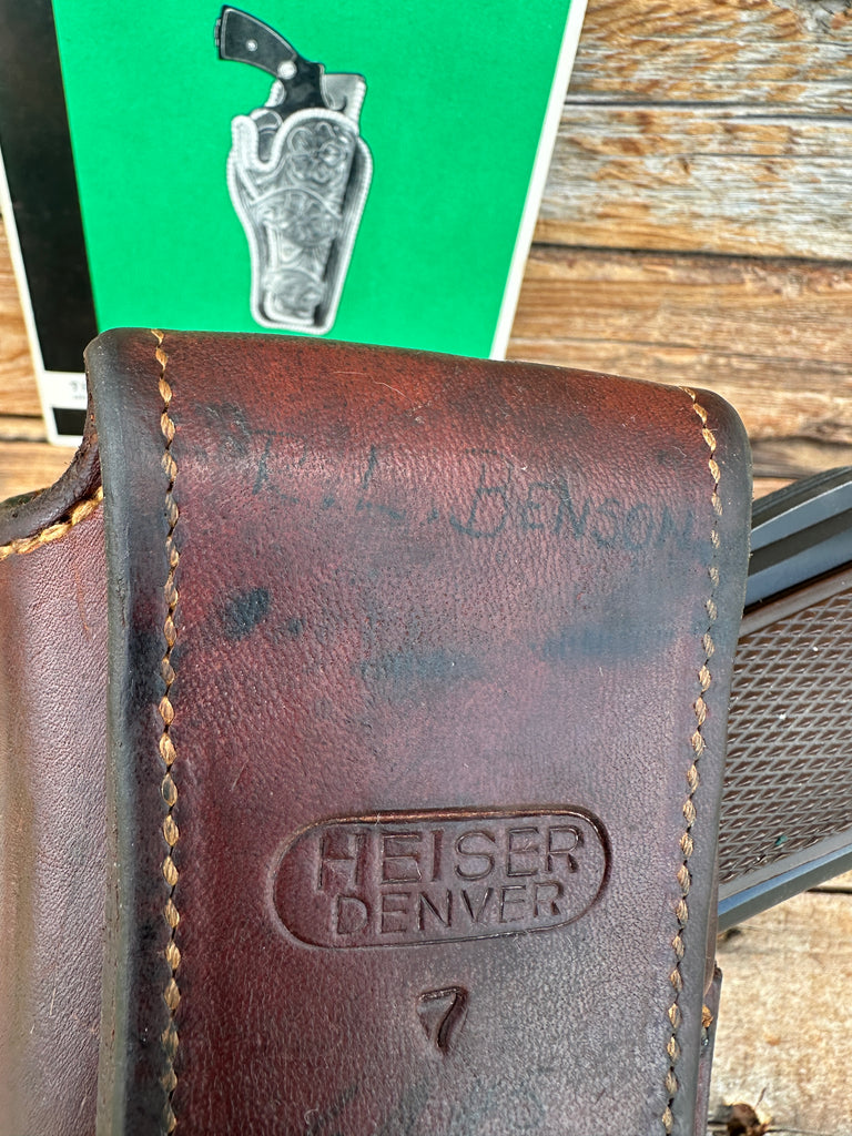 Vintage 1940's HH Heiser #7 Floral Leather Holster For Colt 45 1911 Government