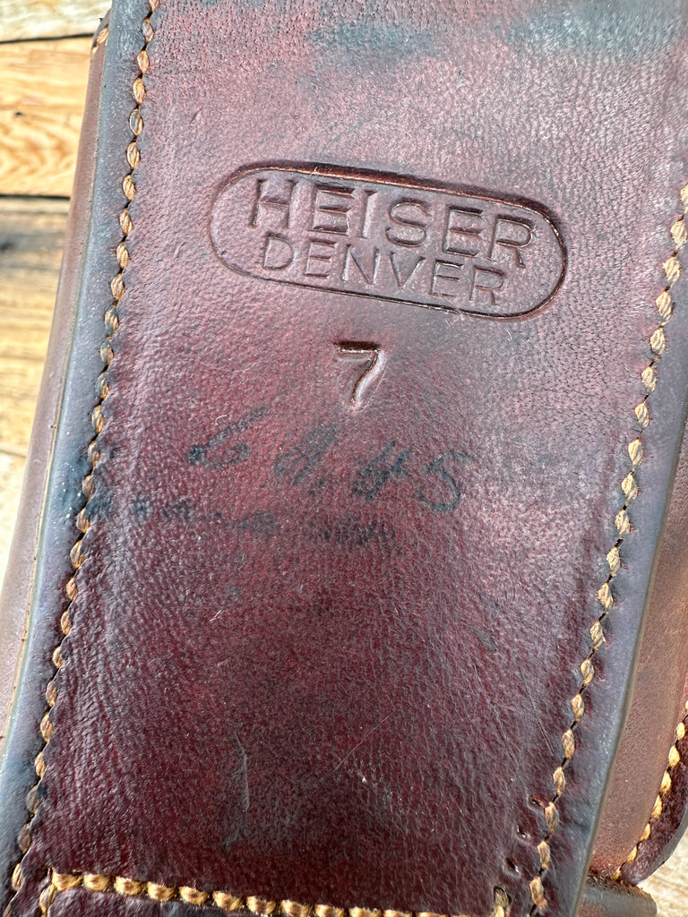 Vintage 1940's HH Heiser #7 Floral Leather Holster For Colt 45 1911 Government