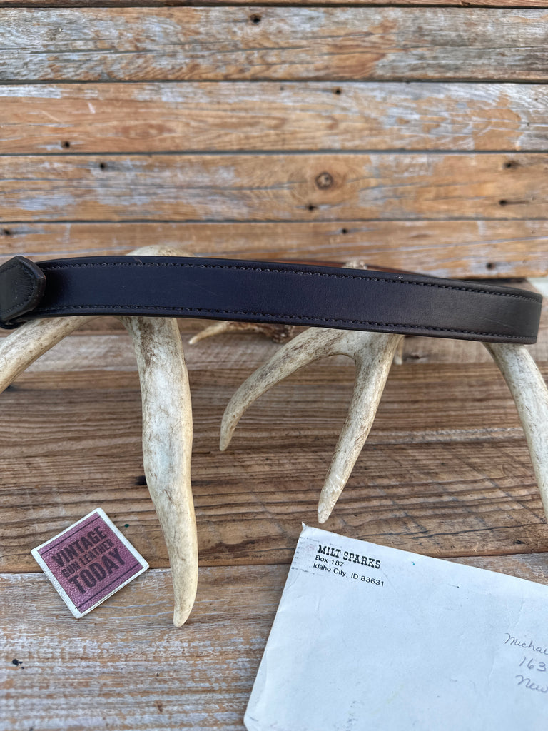 Vintage Milt Sparks Idaho City Brown Lined Leather 1 1/4" Gun Belt 39.5 43.5"