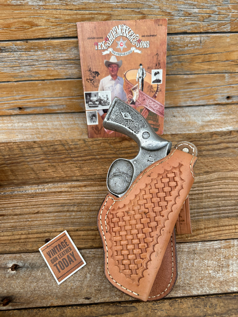 Tex Shoemaker Brown Basket Leather OWB Paddle Holster For S&W K Revolver 2.5