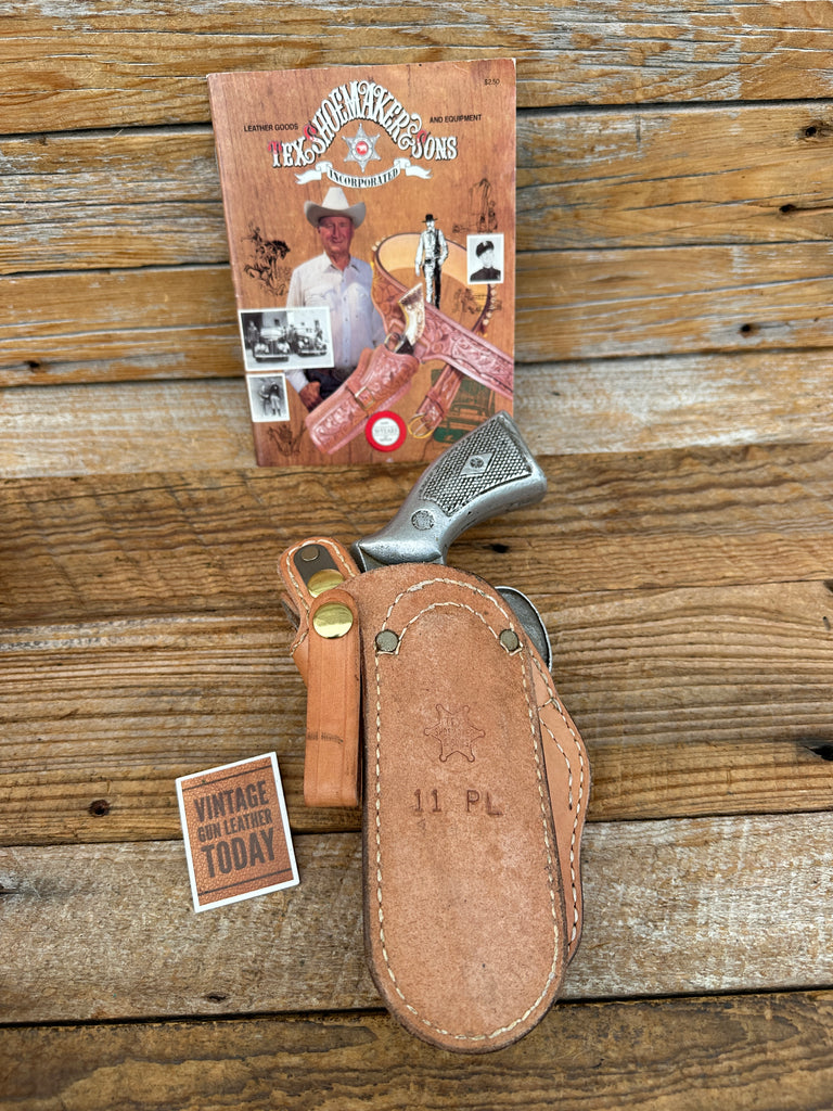 Tex Shoemaker Brown Basket Leather OWB Paddle Holster For S&W K Revolver 2.5