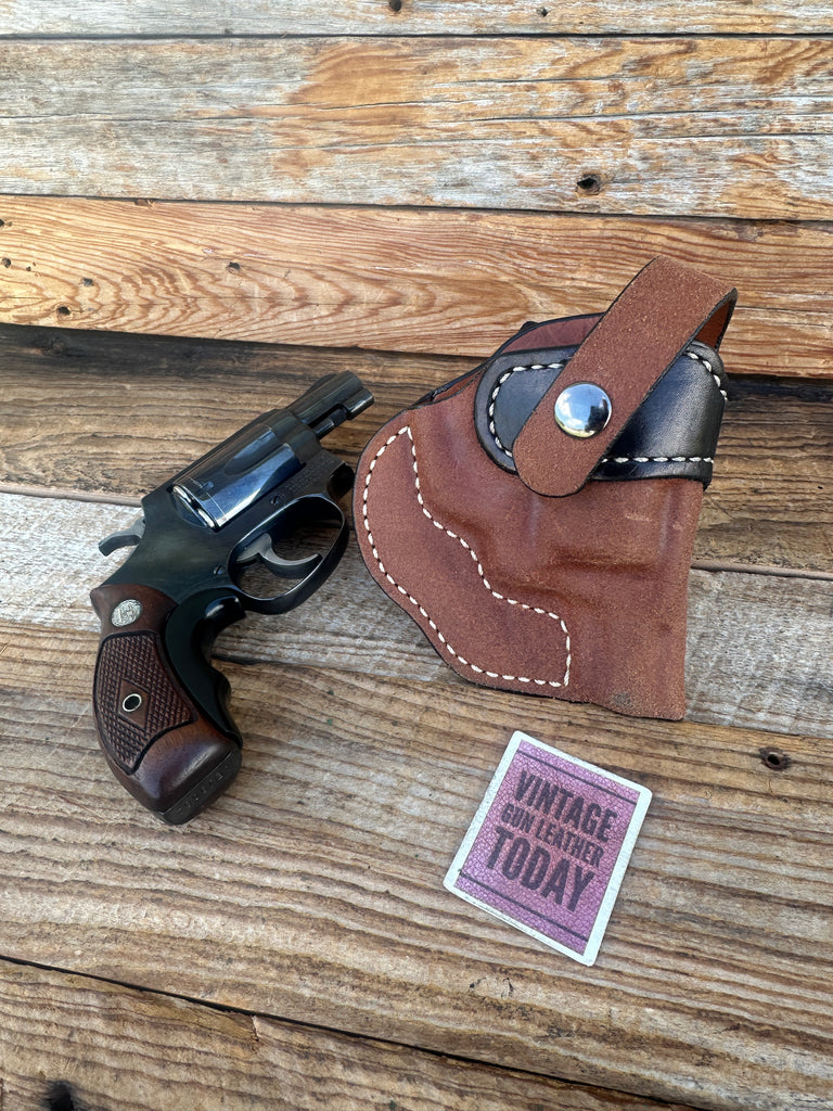 Siller Brown Leather Rough Out Cross Draw Holster for S&W J Frame Revolver 2"