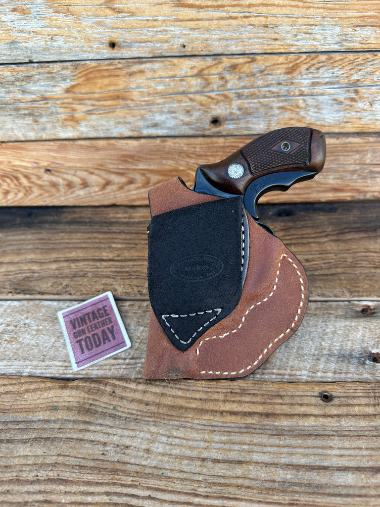 Siller Brown Leather Rough Out Cross Draw Holster for S&W J Frame Revolver 2"