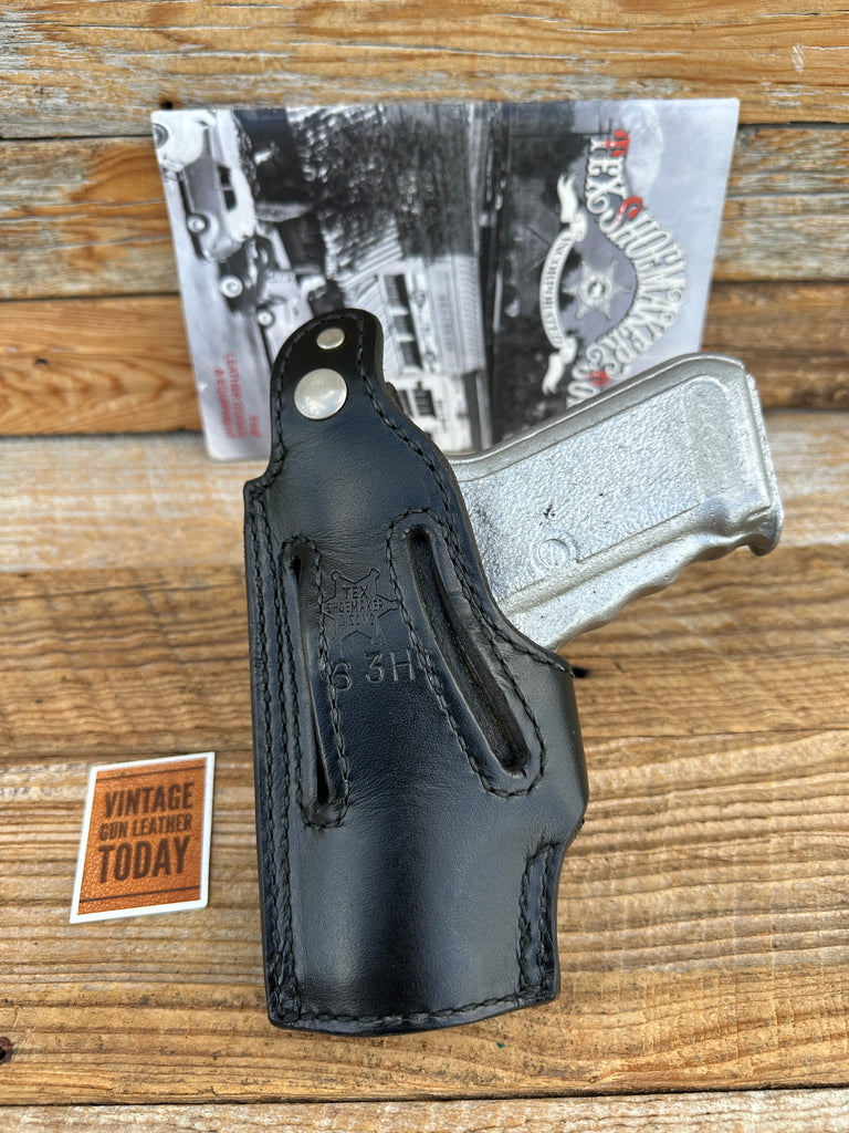 Vintage Tex Shoemaker Black Basketweave Leather Lined Holster for H&K HK P7 PSP,
