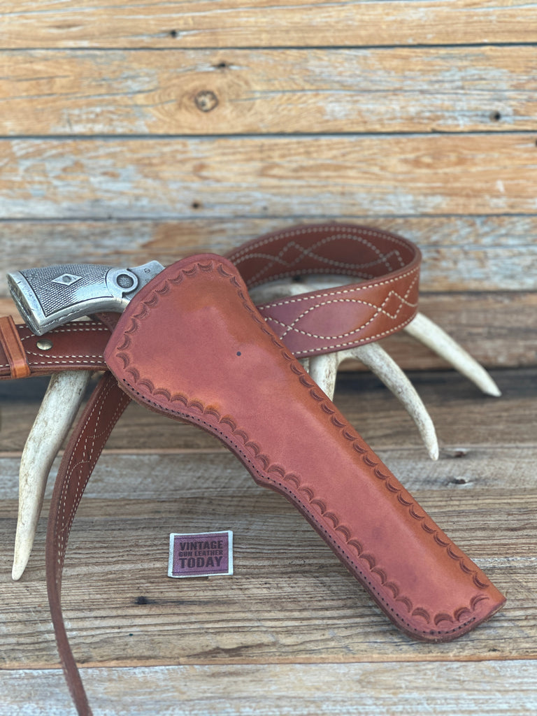 Simply Rugged Cattleman Brown Border Stamped Holster For S&W N 8 3/8" Mod 29