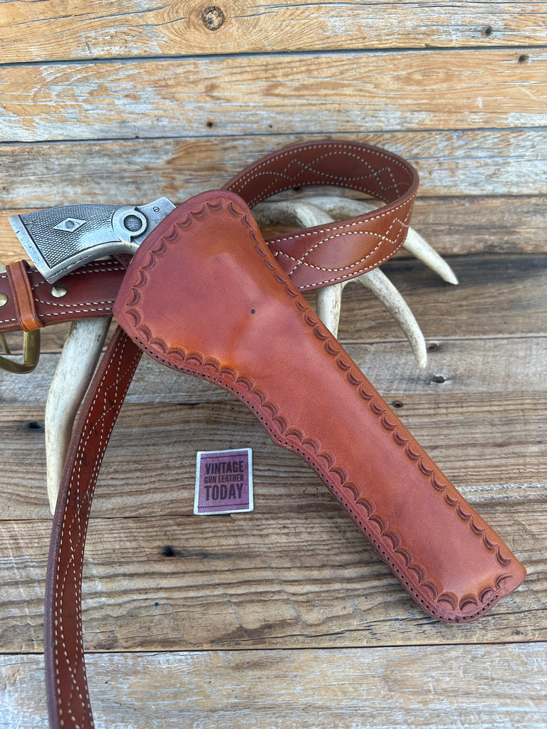 Simply Rugged Cattleman Brown Border Stamped Holster For S&W N 8 3/8" Mod 29