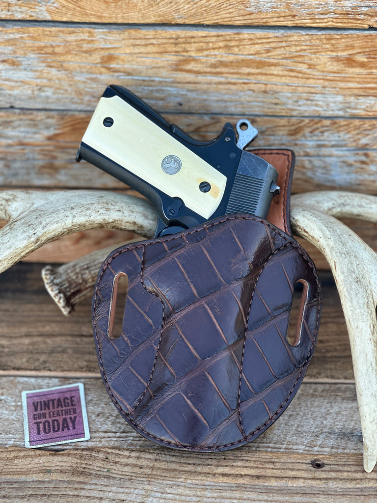 Simply Rugged Brown Alligator Cuda OWB Holster For Colt Government 5 1911